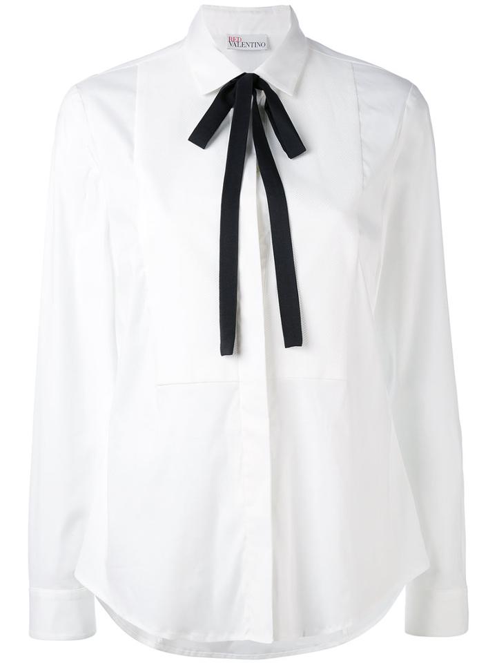 Red Valentino - Neck Tie Shirt - Women - Cotton/polyamide/spandex/elastane - 42, White, Cotton/polyamide/spandex/elastane