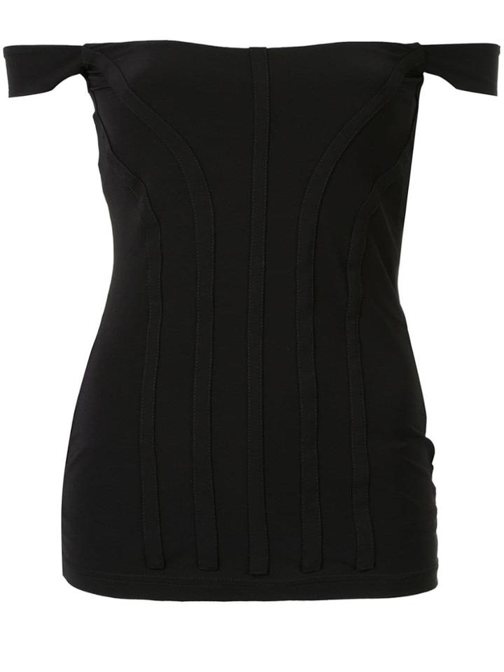 Ellery Yandex Off Shoulder Corset Top - Black