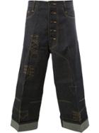 Christopher Nemeth Cropped Wide-leg Trousers - Blue