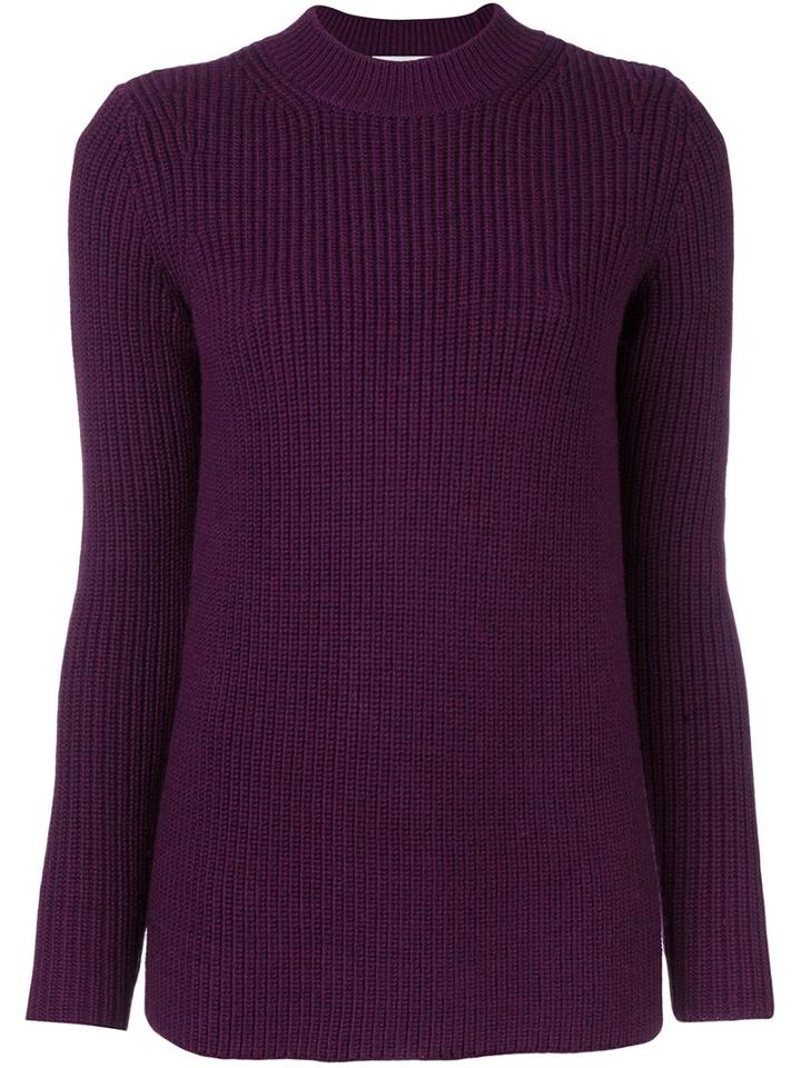 Carven Cable Knit Jumper, Women's, Size: Medium, Pink/purple, Wool