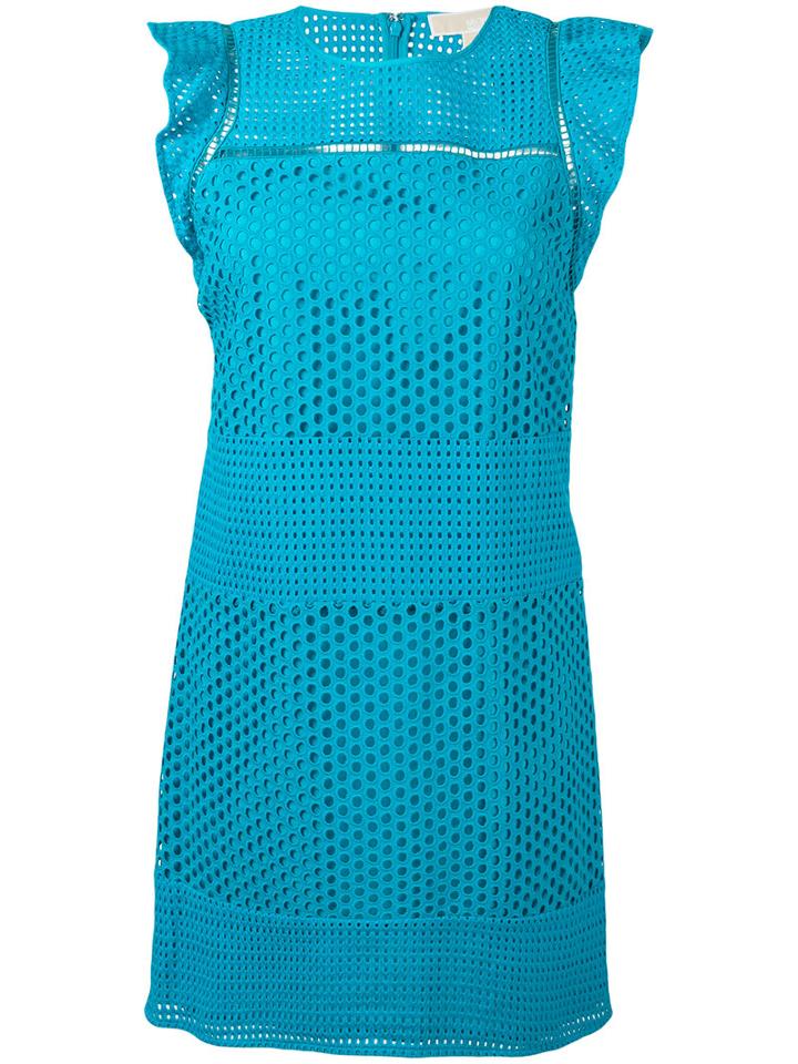 Michael Michael Kors Broderie Sun Dress, Women's, Size: Medium, Blue, Cotton