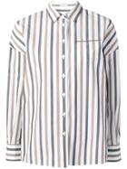 Brunello Cucinelli Striped Button Down Shirt - Neutrals