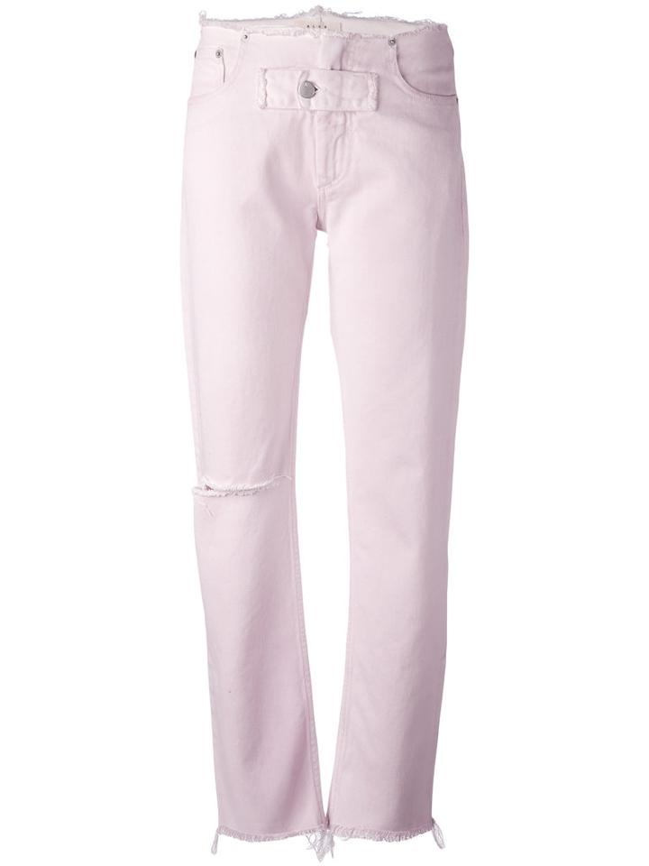 Alyx - Frayed Trim Jeans - Women - Cotton - 28, Pink/purple, Cotton