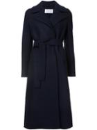Harris Wharf London Long Belted Coat, Women's, Size: 42, Blue, Virgin Wool