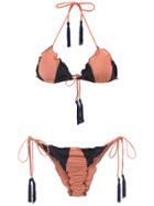 Brigitte Triangle Top Bikini Set - Yellow & Orange