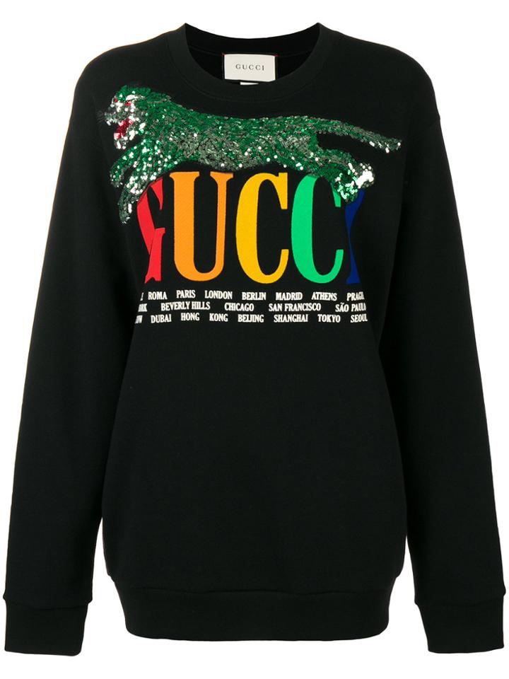 Gucci Cities Sweatshirt With Tiger - Black