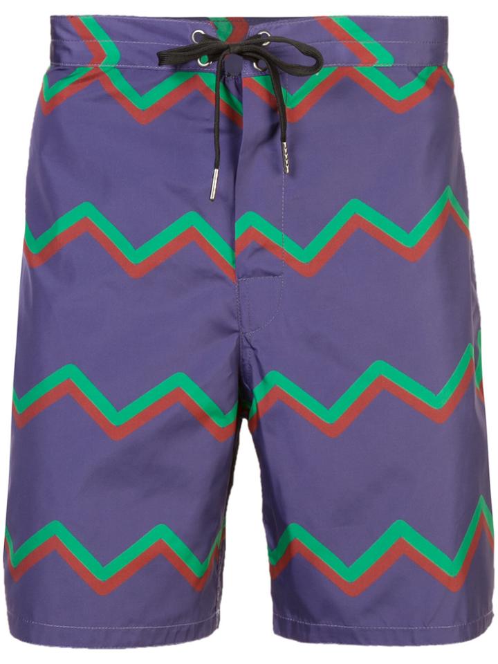 Cynthia Rowley Ziggy Board Shorts - Pink & Purple