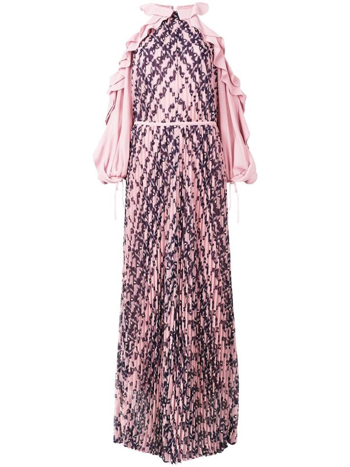 Self-portrait Frill Sleeve Maxi Dress - Blue