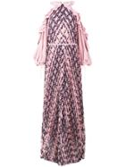 Self-portrait Frill Sleeve Maxi Dress - Blue