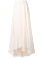Lanvin - Flared Maxi Skirt - Women - Silk - 42, Nude/neutrals, Silk