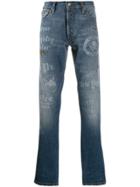 Polo Ralph Lauren Lettering Print Slim-fit Jeans - Blue