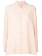 Erika Cavallini Loose Fit Button Up Blouse - Nude & Neutrals