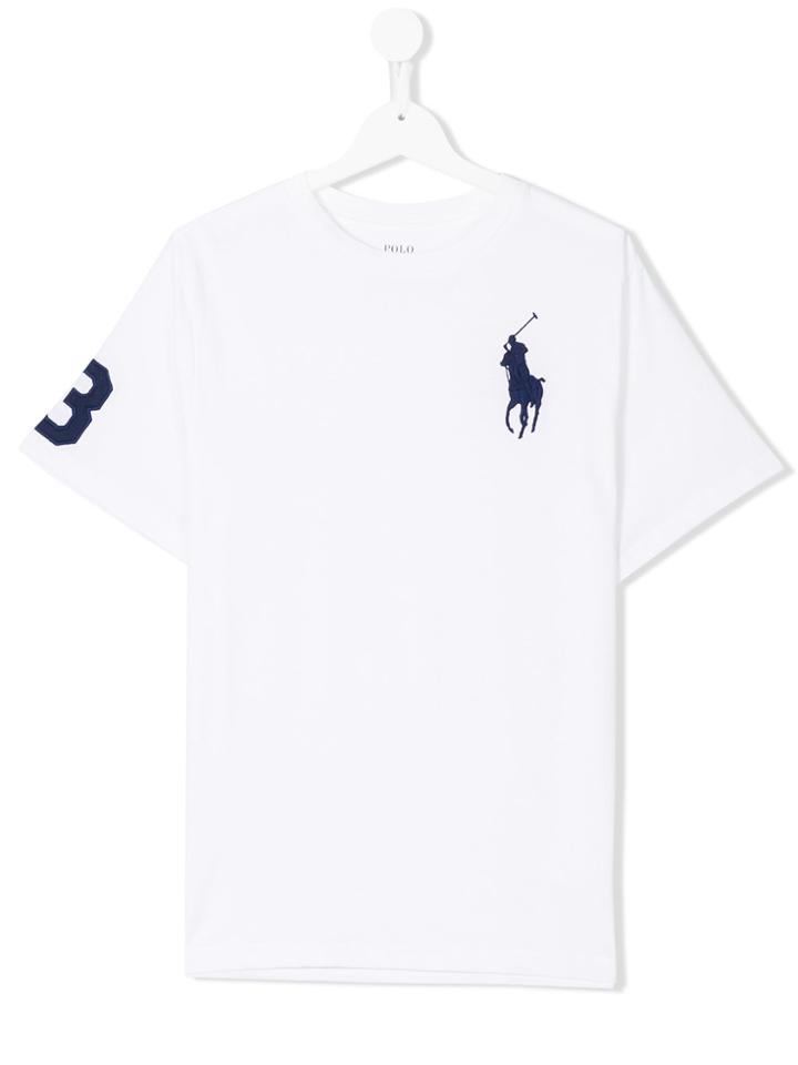Ralph Lauren Kids Embroidered Logo T-shirt - White