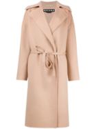 Rochas Board Lapel Belted Coat, Women's, Size: 42, Pink/purple, Angora/virgin Wool/silk