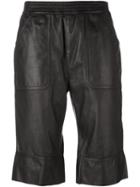 Diesel Black Gold Cropped Leather Trousers, Women's, Size: 40, Sheep Skin/shearling/cotton
