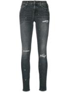 7 For All Mankind Distressed Effect Skinny Jeans - Black