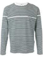 Stone Island Striped Logo Print Long Sleeve Top, Men's, Size: Xl, Black, Cotton