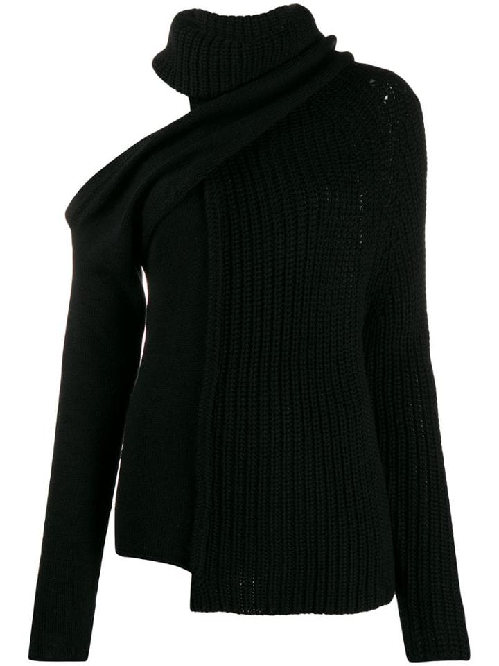 Patrizia Pepe Off The Shoulder Sweater - Black