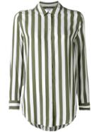 Equipment - Vertical Striped Shirt - Women - Silk - L, White, Silk
