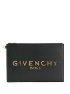 Givenchy Metallic Logo Clutch - Black