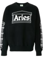 Aries Logo Print Sweatshirt - Black