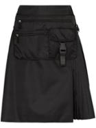 Prada Gabardine Belt Bag Pleated Skirt - F0002 Black