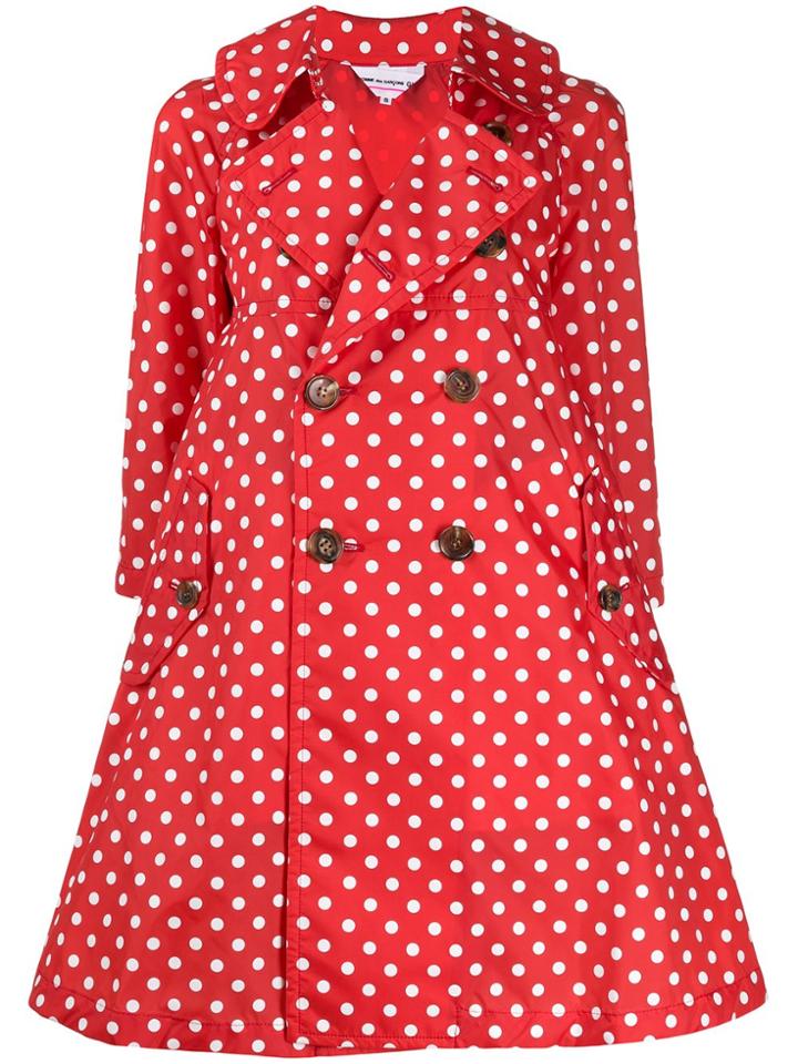 Comme Des Garçons Girl Polka Dot Flared Trench Coat
