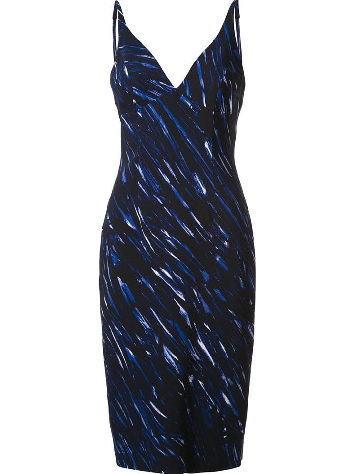 Milly V-neck Backless Dress, Women's, Size: 6, Blue, Polyester/viscose/spandex/elastane
