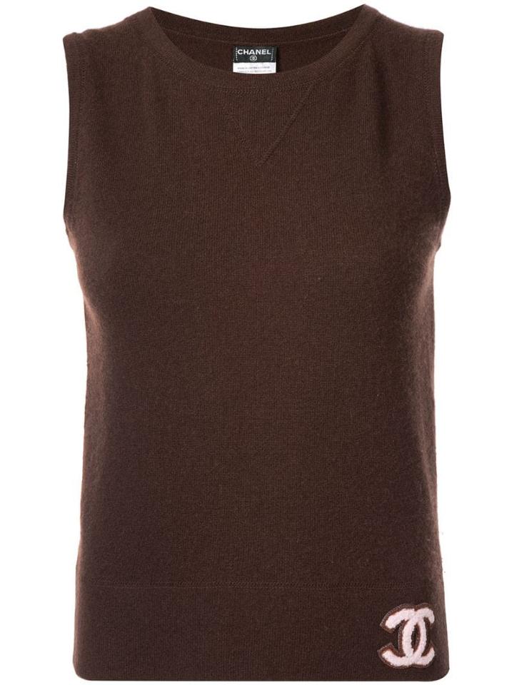 Chanel Pre-owned Sleeveless Cashmere Top - Brown