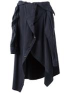 Faith Connexion Draped Shirt Midi Skirt, Women's, Size: 36, Black, Cotton