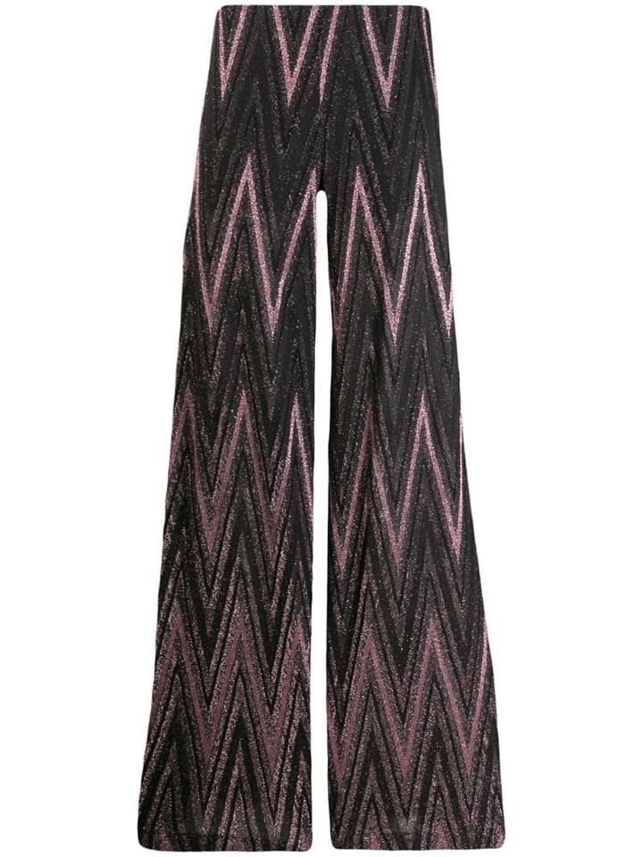 M Missoni Zigzag Metallic Palazzo Pants - Pink