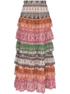 Zimmermann Amari Tiered Maxi Skirt - Multicoloured