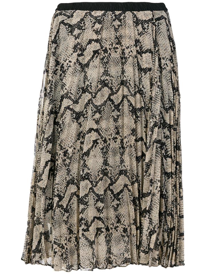 By Malene Birger Snake Print Pleated Skirt - Nude & Neutrals