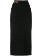 Fendi High-waist Pencil Skirt - Black