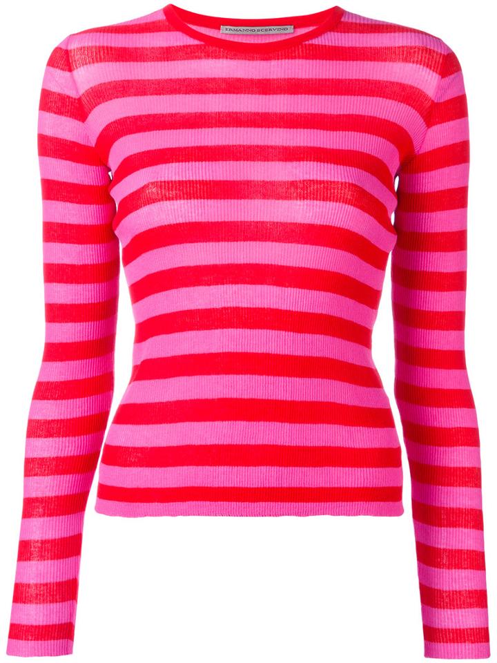 Ermanno Scervino Striped Jumper, Women's, Size: 44, Red, Cotton/polyamide