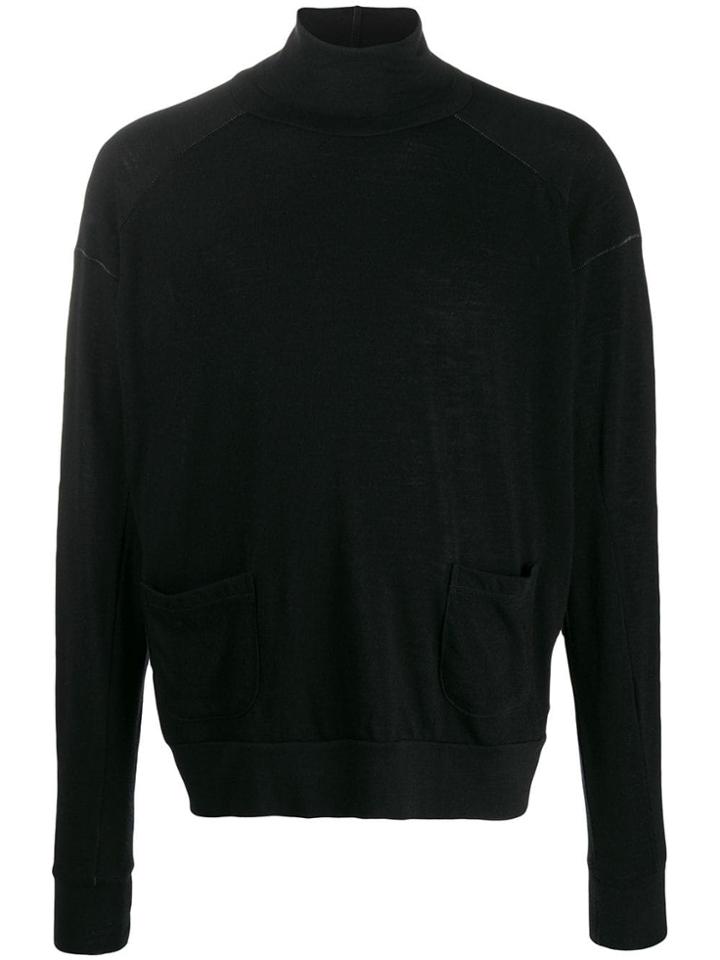 The Viridi-anne Roll Neck Long Sleeve Top - Black