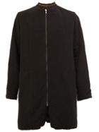 By Walid Zip Up Coat, Men's, Size: Large, Black, Mink Fur/linen/flax