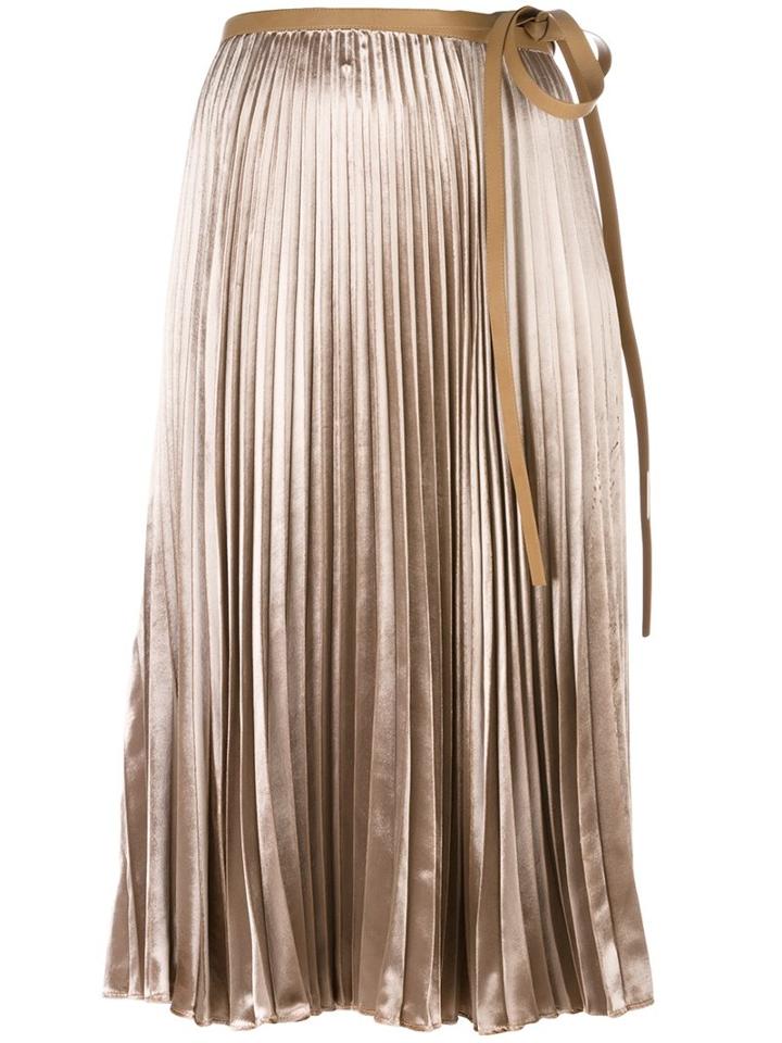 Valentino Pleated Skirt, Women's, Size: 38, Nude/neutrals, Viscose/silk