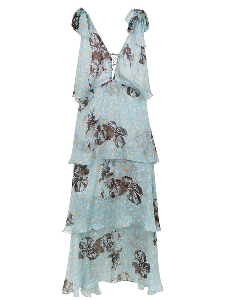 Clube Bossa Silk Levete Midi Dress - Blue