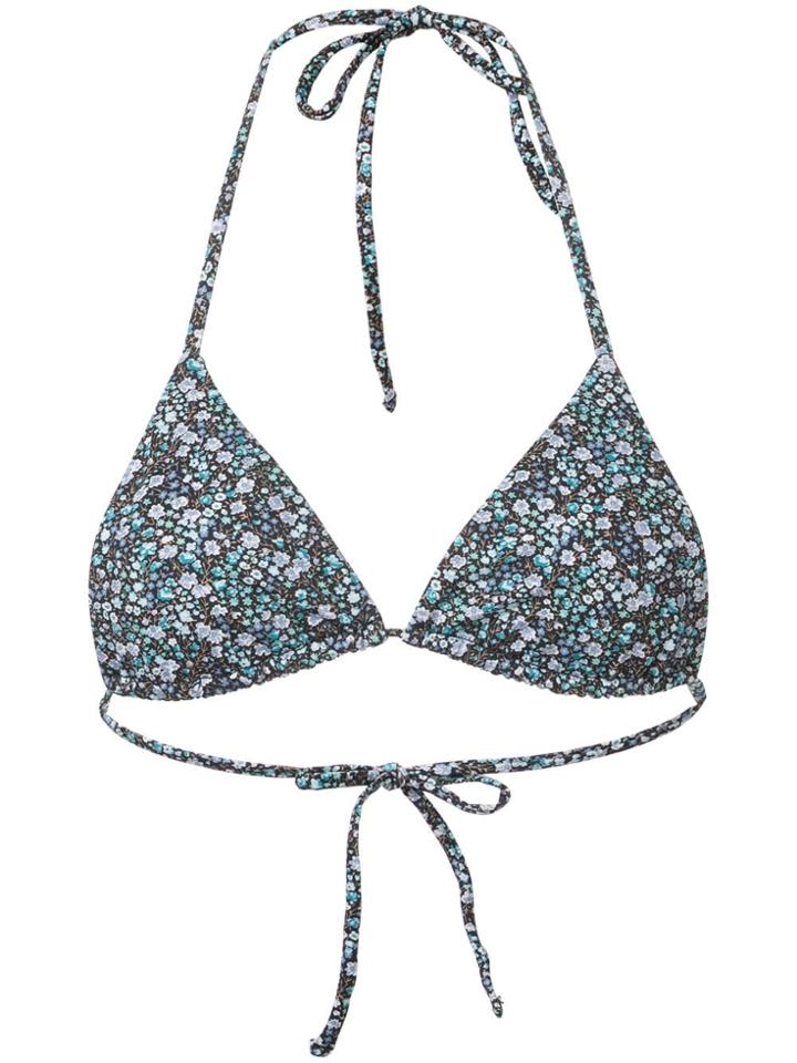 Matteau Printed Triangle Bikini Top - Blue
