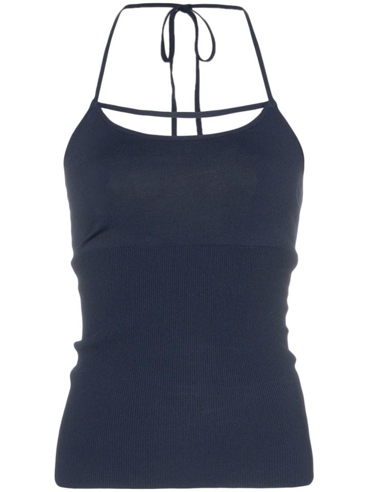Jacquemus Cross Front Thin Strap Cami Top - Blue