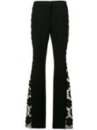 D.exterior Floral Embroidered Trousers - Black