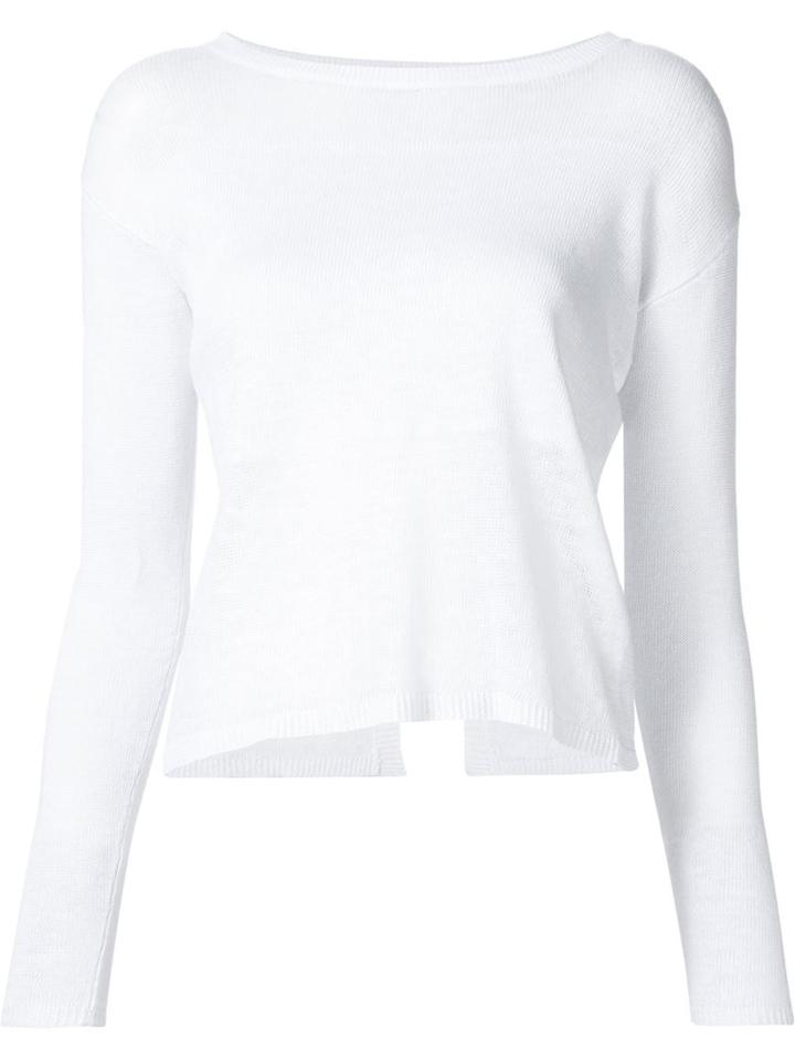 Alice+olivia Back Slit Jumper, Women's, Size: M, White, Linen/flax