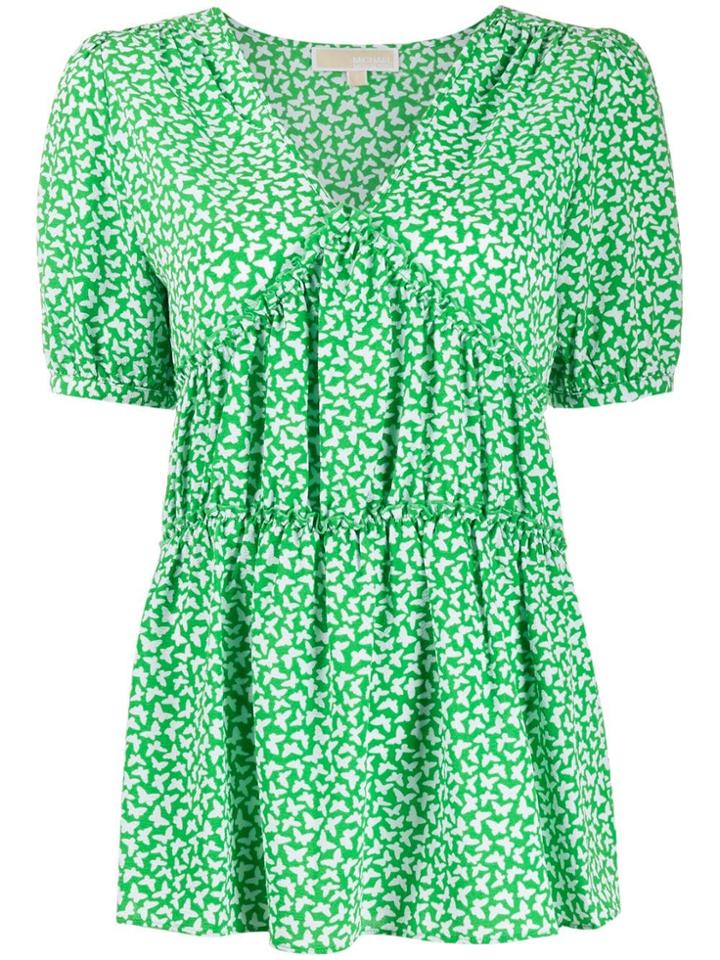 Michael Michael Kors Butterfly Print Blouse - Green