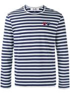 Comme Des Garçons Play Breton Stripe T-shirt, Men's, Size: Small, Blue, Cotton