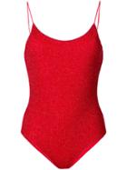 Oseree Spaghetti Strap One Piece Swimsuit - Red