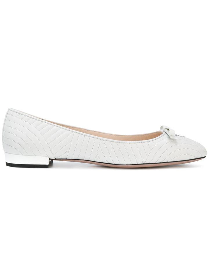 Prada Almond Toe Ballerinas - White