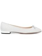 Prada Almond Toe Ballerinas - White