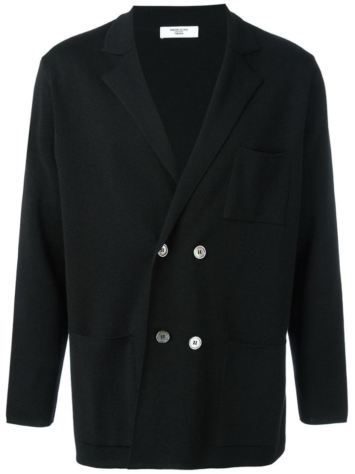 Fashion Clinic Timeless Double Breasted Cardigan - Black