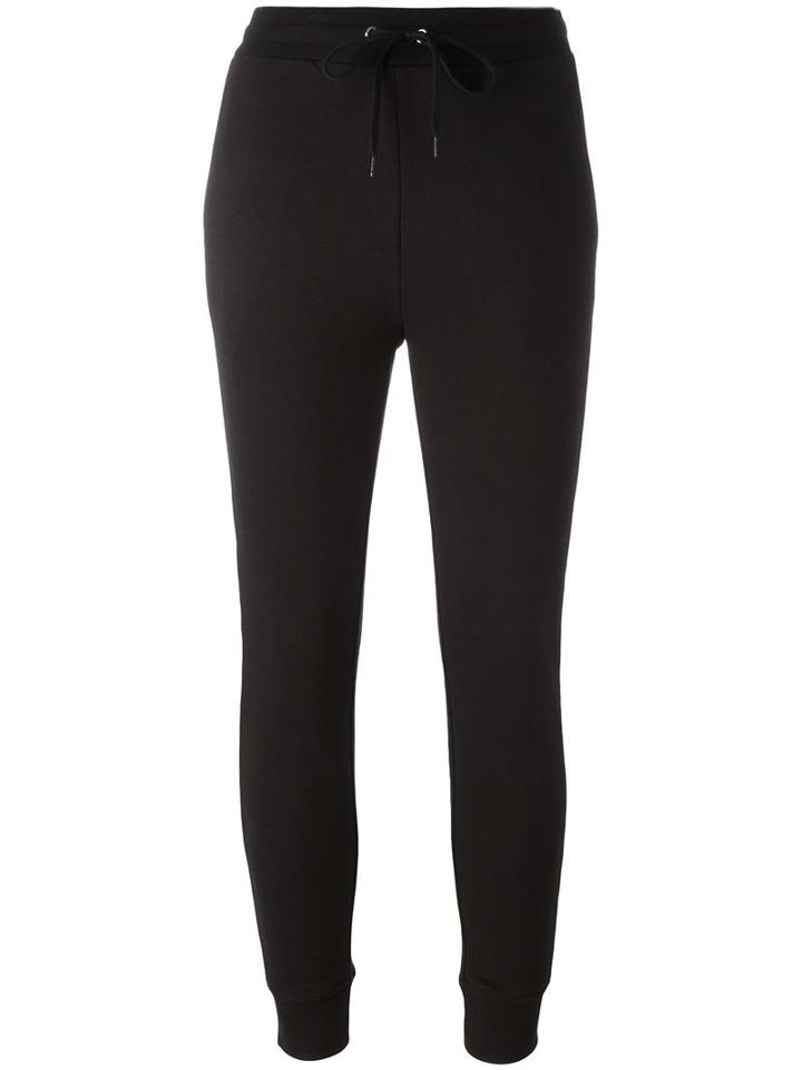 T By Alexander Wang Cropped Track Pants, Women's, Size: Medium, Black, Cotton/polyester/modal